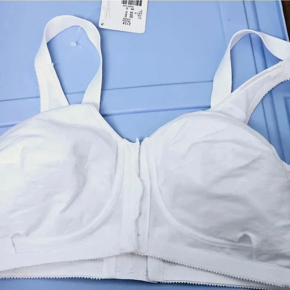 Amoena Greta white Masectomy cotton pocketed bra 36D - Picture 3 of 11